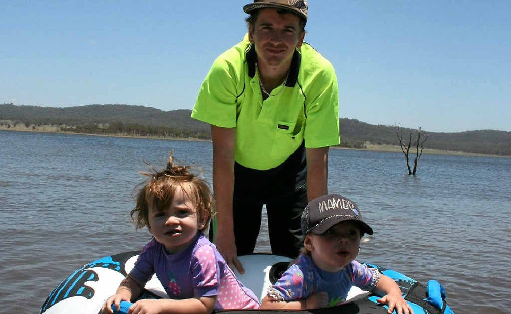 Gracie and Sam Roberts and Tahnee White hit the water at Leslie Dam at the weekend.